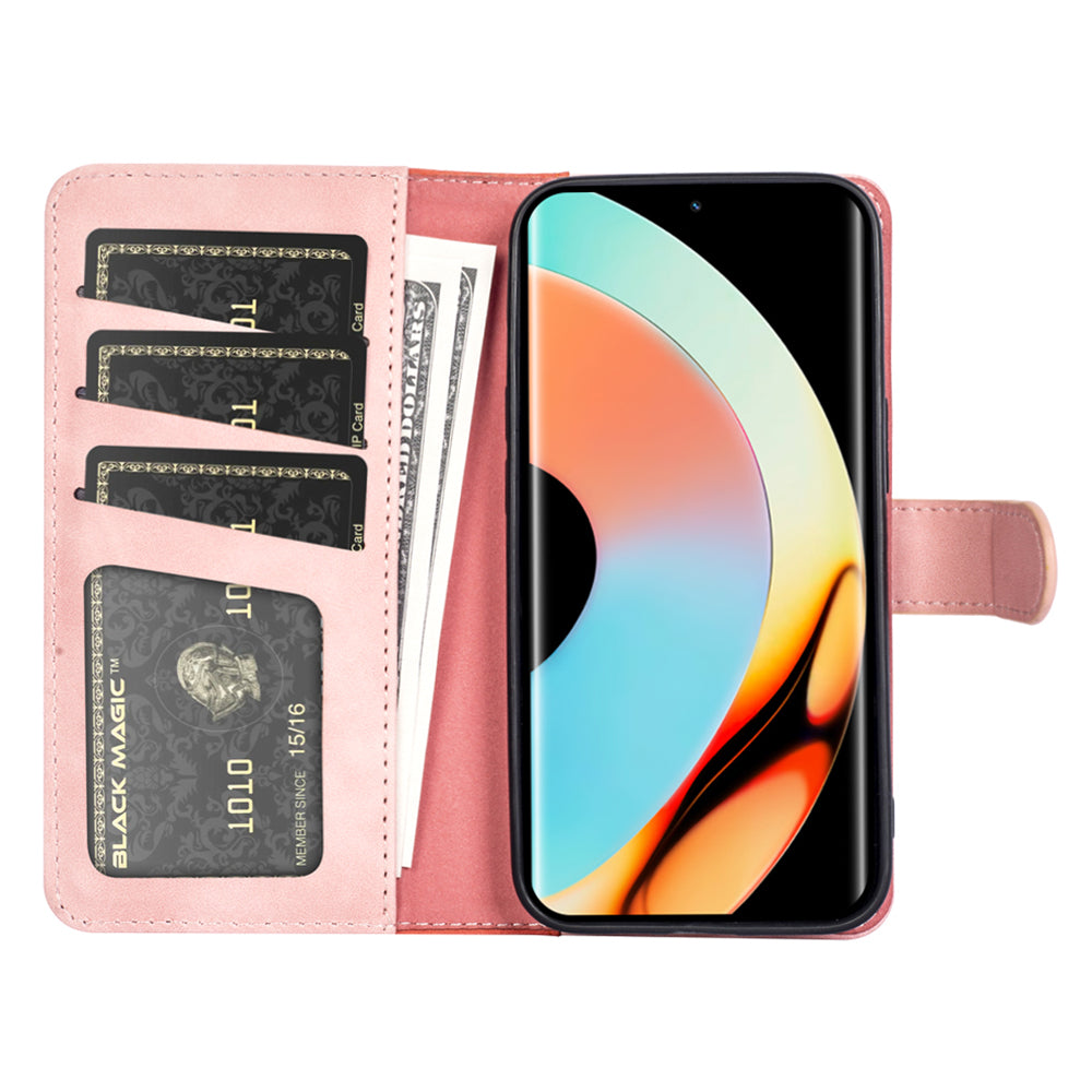 For Realme 10 Pro 5G Bi-color Design PU Leather Phone Cover Supporting Stand Wallet Cell Phone Case For Realme 10 Pro 5G Bi-color Design PU Leather Phone Cover Supporting Stand Wallet Cell Phone Case